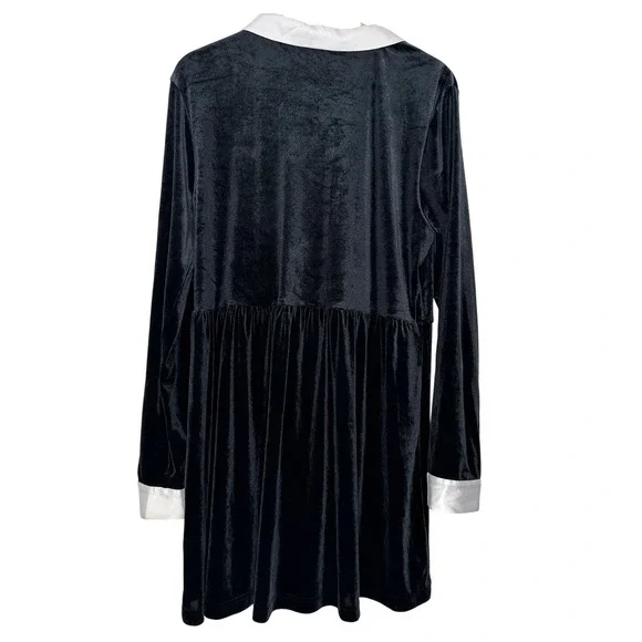 Modcloth Is It Wednesday Yet Mini Dress Black Velvet XL - Picture 3 of 10